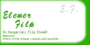 elemer filp business card